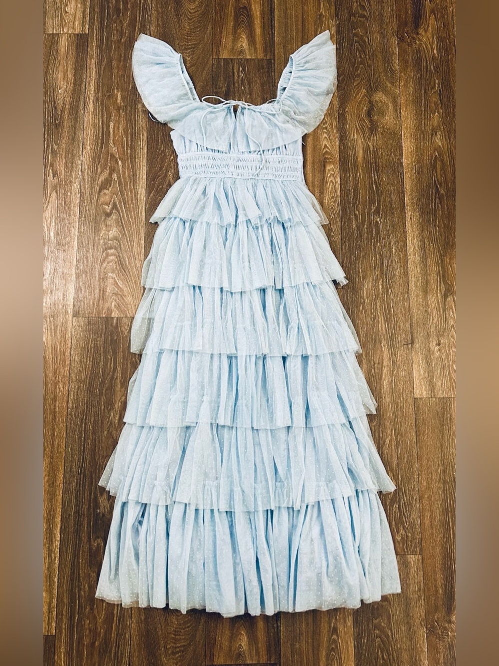 Petal and Pup Blue Belle Maxi Dress, Size L